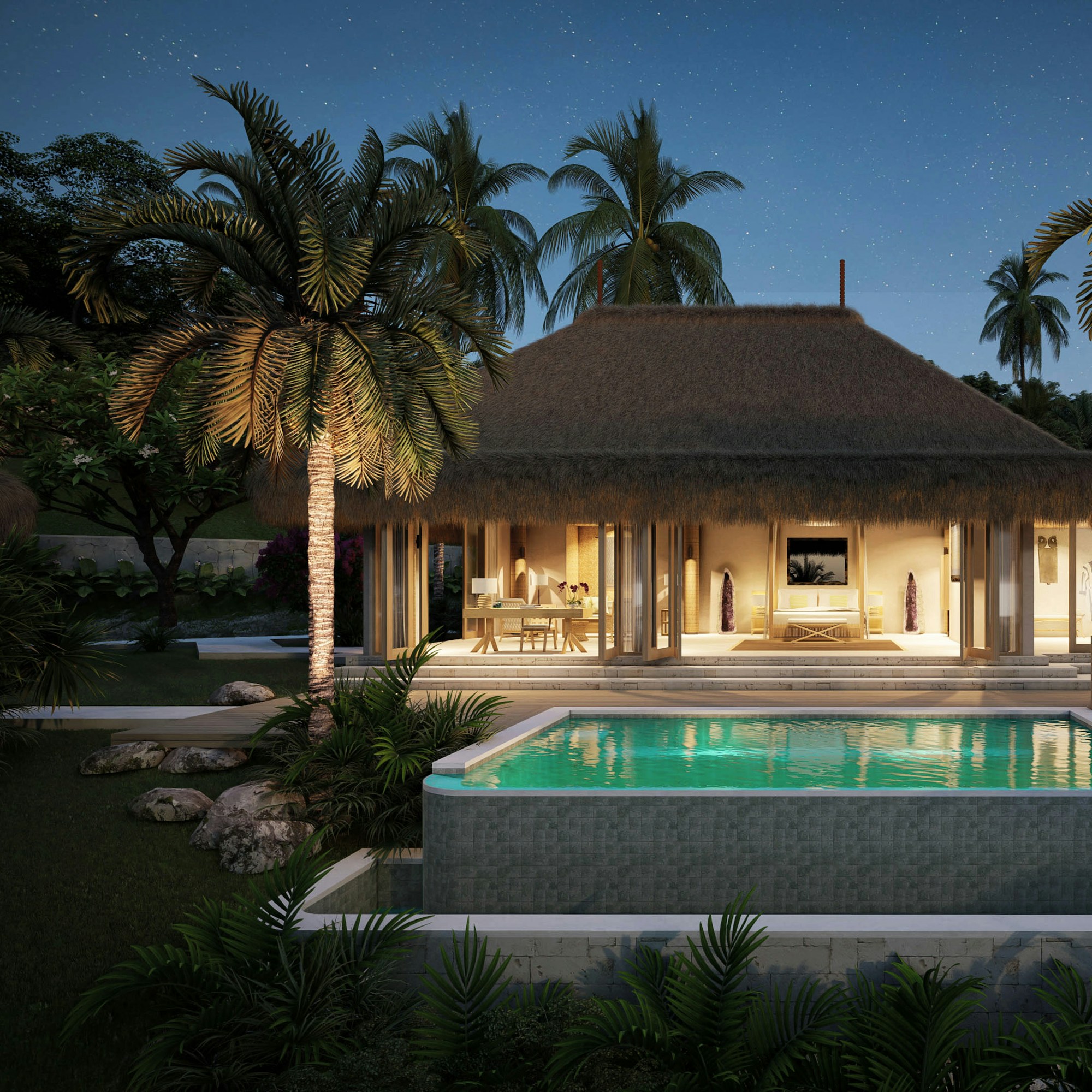 Coastal villa garden with pool, Goa vacation home